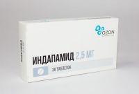 Индапамид 2.5мг таблетки №30 (ОЗОН ООО_2)